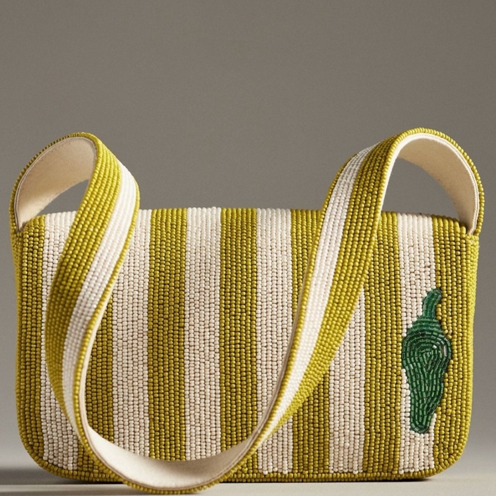 Anthropologie The Fiona Beaded Bag: Food & Drink Edition Jalapeno - Picture 2 of 8